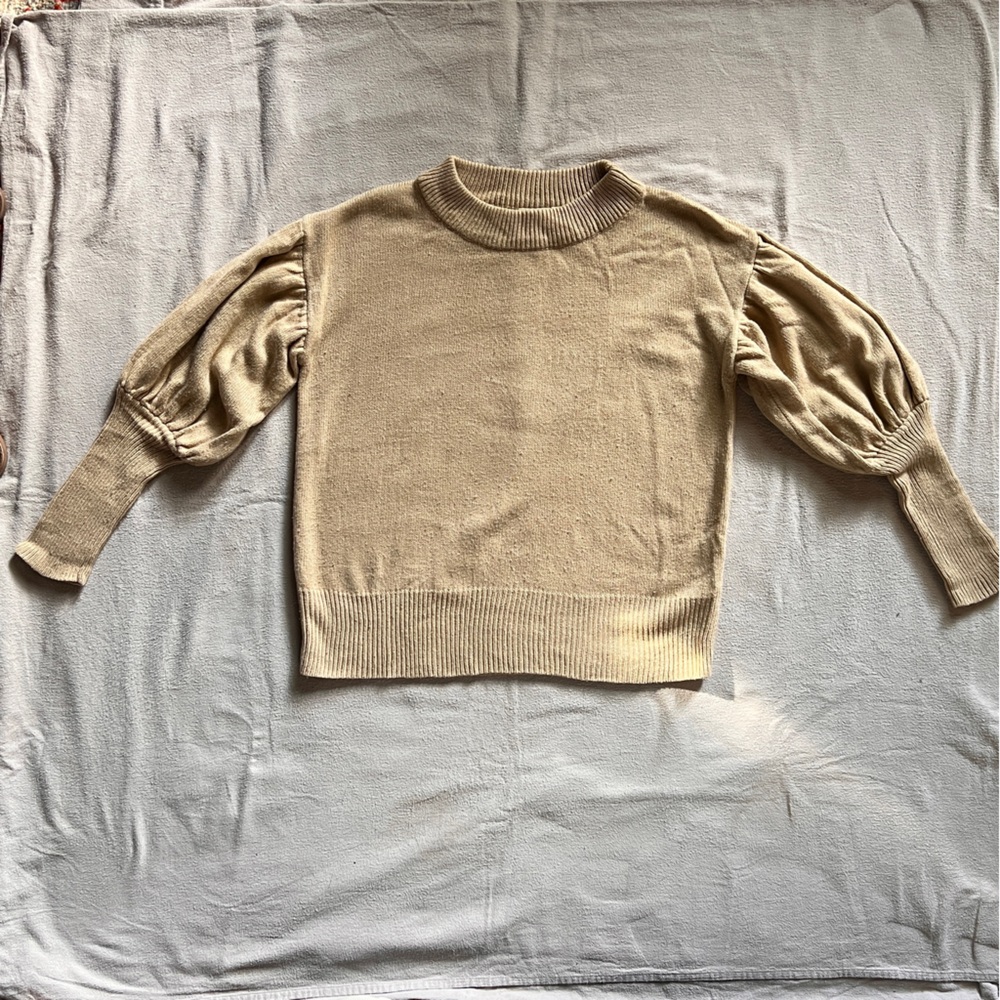 Three Bird Nest Beige Knit Sweater
